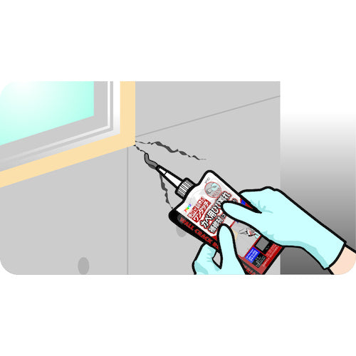 アサヒペン　ワンタッチ　カベ用ひび割れ補修材　２００ＭＬ　Ｗ１０２グレー　313126　1 個