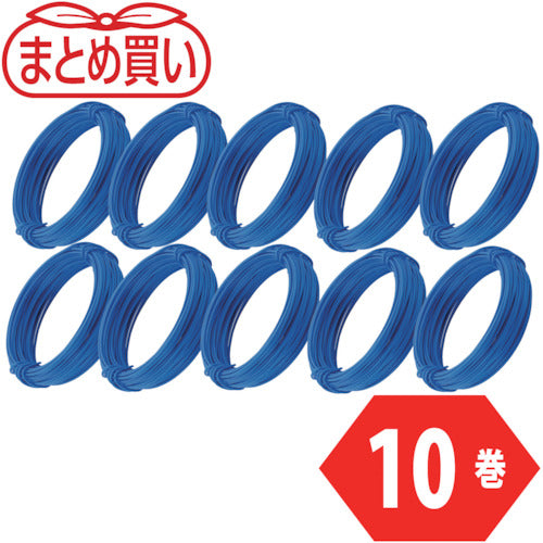 ＴＲＵＳＣＯ　まとめ買い　カラー針金　小巻タイプ　青　１８番手　線径１．２ｍｍ×１０ｍ　１０本　TCWS-12B-10P　1 組