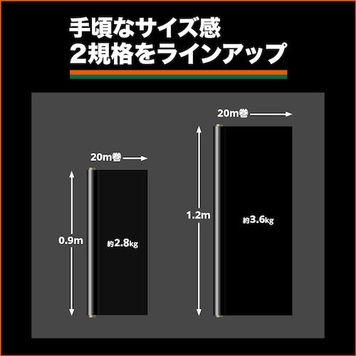 TRUSCO Black Sheet Compact Roll Type Width 0.9 x Length 20m CSR-0920BK 1 Piece