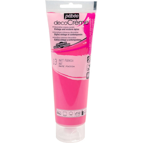 Pebeo Deco Cream 120ml Matte Fuchsia 089013 1 bottle