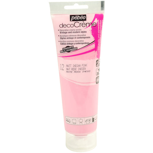 Pebeo Deco Cream 120ml Matte Indian Pink 089012 1 bottle