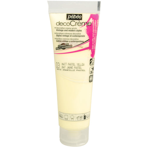 Pebeo Deco Cream 120ml Matte Pastel Yellow 089003 1 bottle