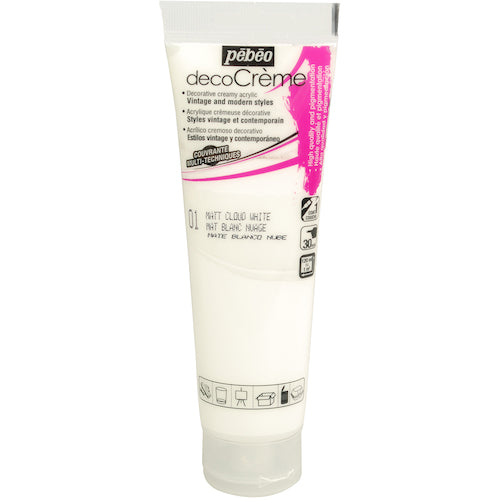 Pebeo Deco Cream 120ml Matte Cloud White 089001 1 bottle