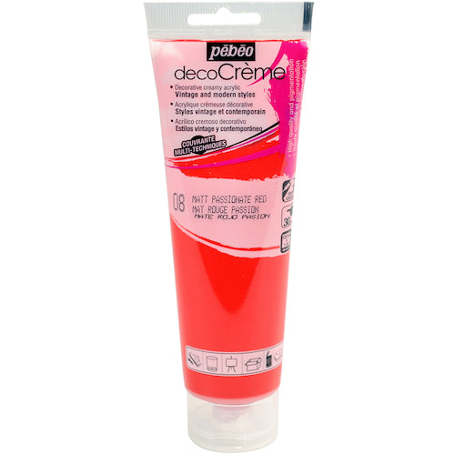 Pebeo Deco Cream 120ml Matte Passion Red 089008 1 bottle