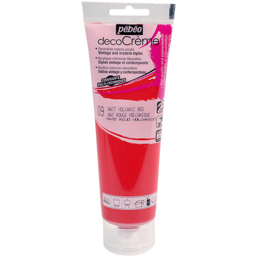 Pebeo Deco Cream 120ml Matte Volcanic Red 089009 1 bottle