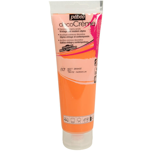 Pebeo Deco Cream 120ml Matte Orange 089007 1 bottle