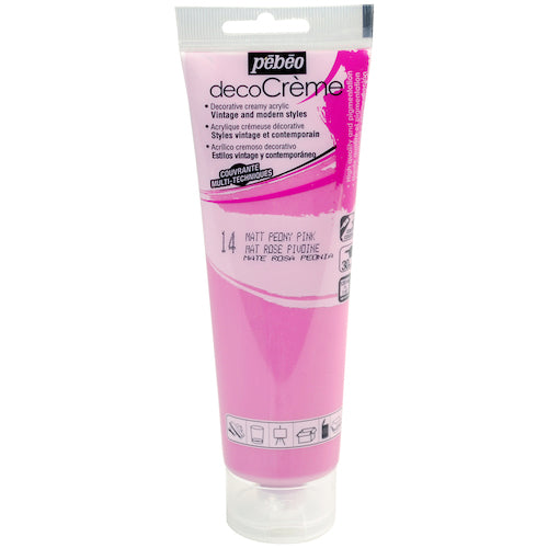 Pebeo Deco Cream 120ml Matte Peony Pink 089014 1 bottle