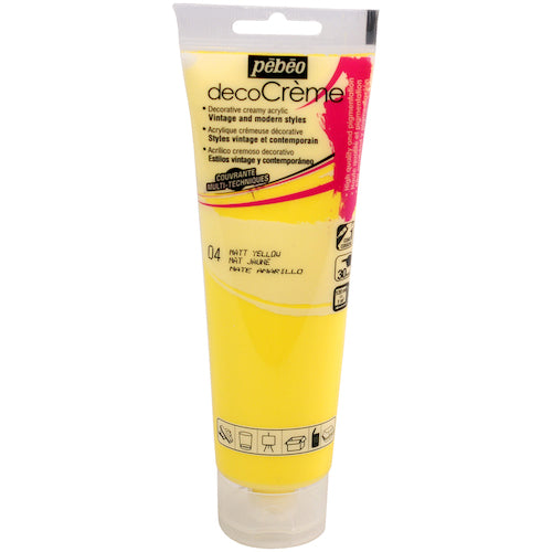 Pebeo Deco Cream 120ml Matte Yellow 089004 1 bottle