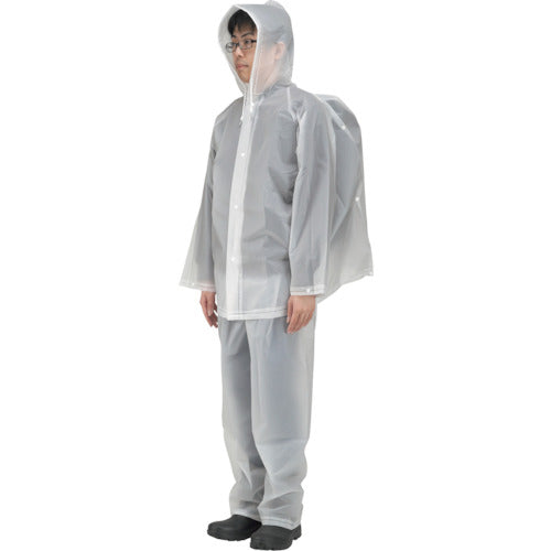 カジメイク　ＥＶＡレインスーツ（マチ付リュックサック）　クリア　ＬＬ　1560-90-LL　1 着