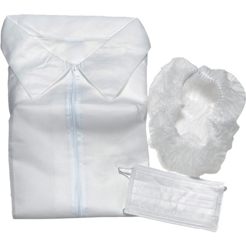 TRUSCCO 부직포 백의 외 3점 세트(백의·마스크·헤어 캡) 패스너 타입 프리 사이즈 DPS3-F 1 S