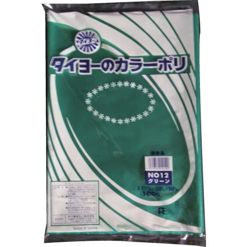 タイヨー　カラーポリ袋０３５（グリーン）　Ｎｏ．１２　（１００枚入り）　S222991　1 袋