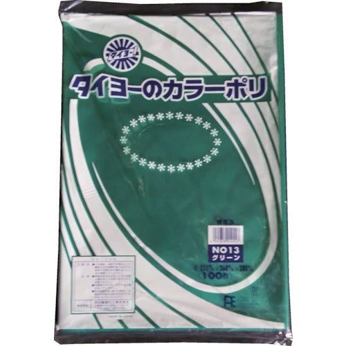 タイヨー　カラーポリ袋０３５（グリーン）　Ｎｏ．１３　（１００枚入り）　S222993　1 袋