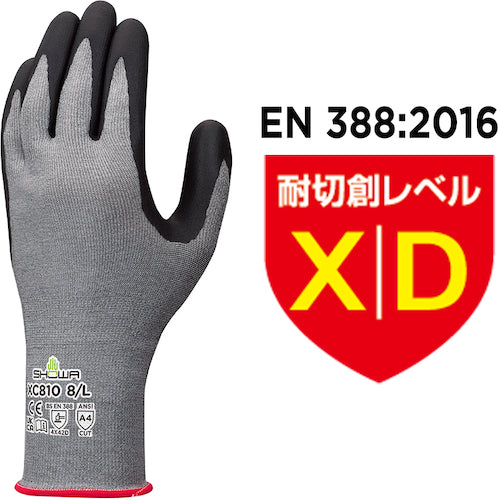 ＳＨＯＷＡ　耐切創手袋　ＸＣ８１０　フォルテックスニトリルパーム手袋　Ｍサイズ　XC810-M　1 双