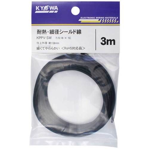 KYOWA Thin Shielded Wire KPPV-SW 7/0.18 x 1C 3M KPPV-SW 7/0.18 x 1C 3M 1 Piece
