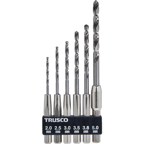 TRUSCO Hexagonal Shaft Metal Drill Set of 6 T6SDN-6AS 1 S
