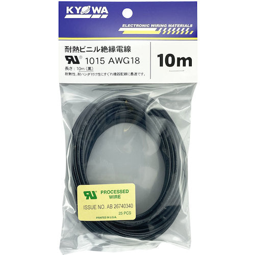 KYOWA UL 내열 비닐 절연 전선 UL1015 AWG18 10M 블랙 UL1015 AWG18 10M BK 1권