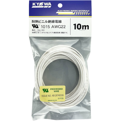 KYOWA UL heat-resistant vinyl insulated wire UL1015 AWG22 10M white UL1015 AWG22 10M WH 1 roll