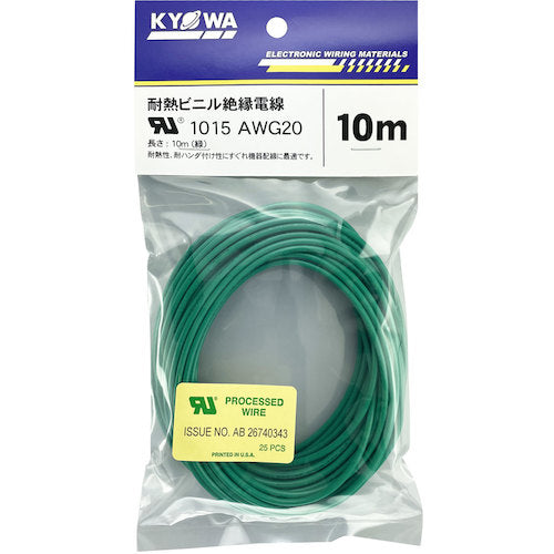 KYOWA UL 내열 비닐 절연 전선 UL1015 AWG20 10M 녹색 UL1015 AWG20 10M GR 1권