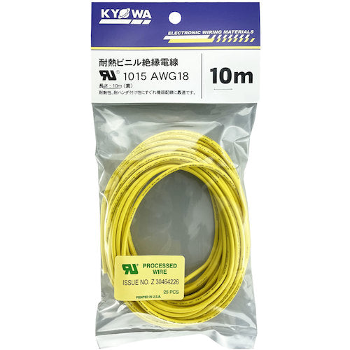 KYOWA UL heat-resistant vinyl insulated wire UL1015 AWG18 10M yellow UL1015 AWG18 10M YL 1 roll