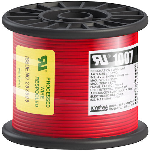 KYOWA UL heat-resistant vinyl insulated wire UL1007 AWG16 50M red UL1007 AWG16 50M RD 1 roll
