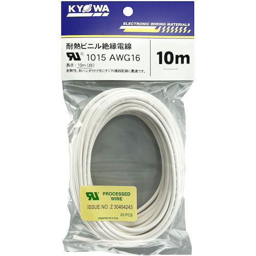 KYOWA UL heat-resistant vinyl insulated wire UL1015 AWG16 10M white UL1015 AWG16 10M WH 1 roll