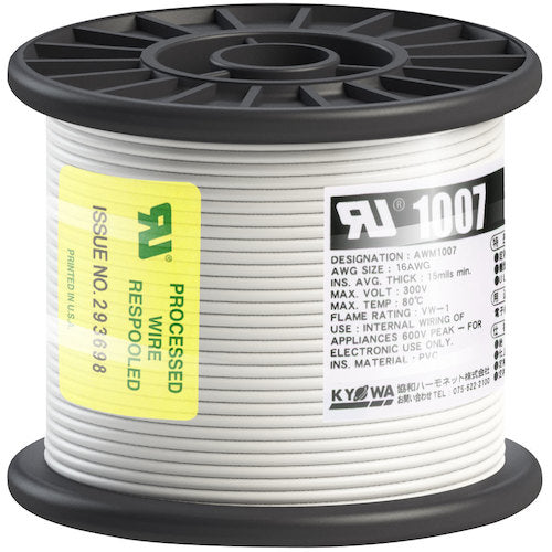 KYOWA UL heat-resistant vinyl insulated wire UL1007 AWG16 50M white UL1007 AWG16 50M WH 1 roll