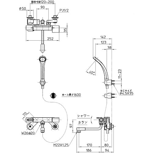 ＳＡＮＥＩ　サーモシャワー混合栓　SK1811　1 台