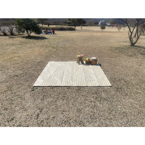 Hagiwara HABRIC Comfy Sheet, Dull Color, Old Yellow, Gingham Check, 1.8m x 1.8m, COMFOY1818, 1 sheet