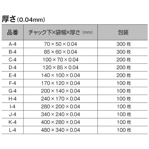 オークラ　スマイルチャック　Ｋー４　１００枚入り　K-4　1 袋