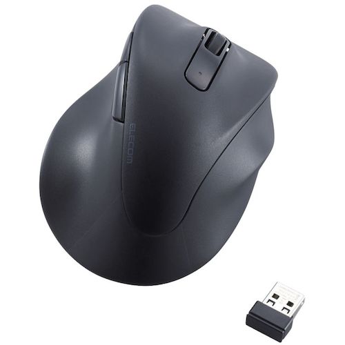 ELECOM Mouse EX-G Right Hand Only M Size Wireless 2.4GHz 5 Buttons Antibacterial Quiet Design Black M-XGM30DBSKBK 1 pc