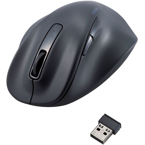 ELECOM Mouse EX-G Right Hand Only M Size Wireless 2.4GHz 5 Buttons Antibacterial Quiet Design Black M-XGM30DBSKBK 1 pc