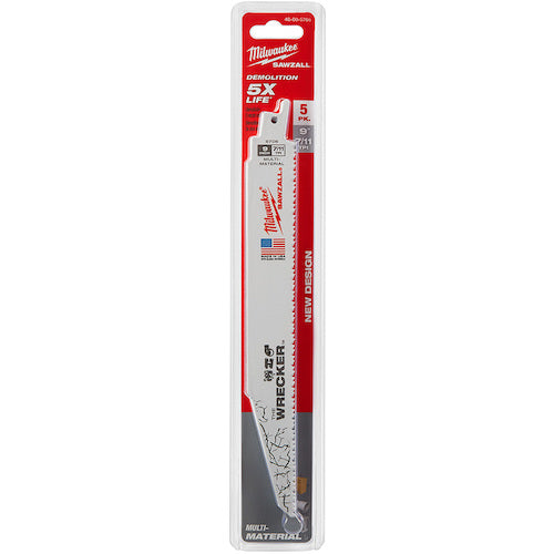 Milwaukee WRECKER Demolition Reciprocating Saw Blade 7/11 TPI 229mm (Pack of 5) 48-00-5706 1 piece