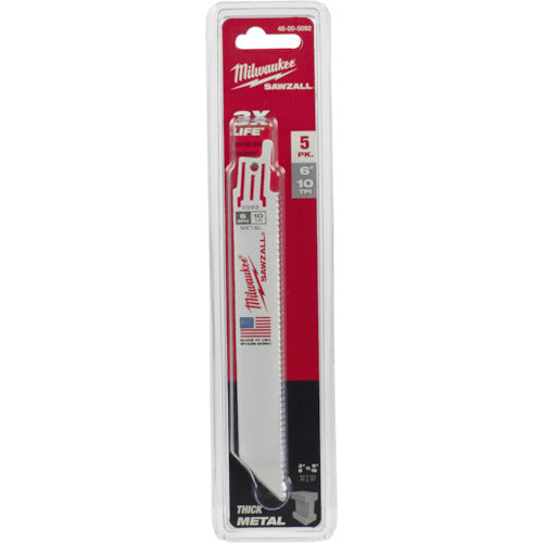 ｍｉｌｗａｕｋｅｅ　ＴＨＩＮ　ＫＥＲＦ金工用レシプロソーブレード　１０ＴＰＩ　１５２ｍｍ（５本パック）　48-00-5092　1 個