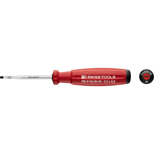 PB Swiss Tools SwissGrip Flathead Screwdriver Total Length 100 Suitable Screw M1.2 8140-00-40 1 Piece