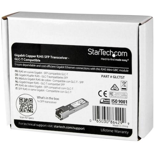 ＳｔａｒＴｅｃｈ　ＳＦＰ＋モジュール／Ｃｉｓｃｏ製品ＧＬＣ−Ｔ互換／１０００ＢＡＳＥ−Ｔ準拠銅線トランシーバー　GLCTST　1 箱