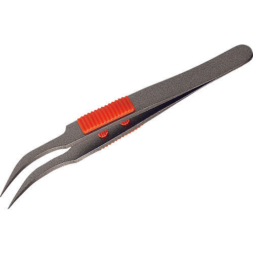 Annex Stainless Steel Tweezers with Rubber Grip, Fine Tip, Eagle Shape, 115mm, Fluorine Coating, 225, 1 Piece