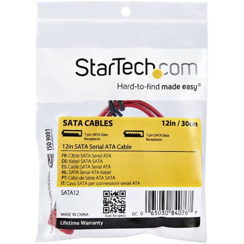 ＳｔａｒＴｅｃｈ　ＳＡＴＡケーブル／３０ｃｍ／ＳＡＴＡ　３．０／レッド／シリアルＡＴＡ　ＨＤＤ　ハードディスクドライブ用　SATA12　1 袋