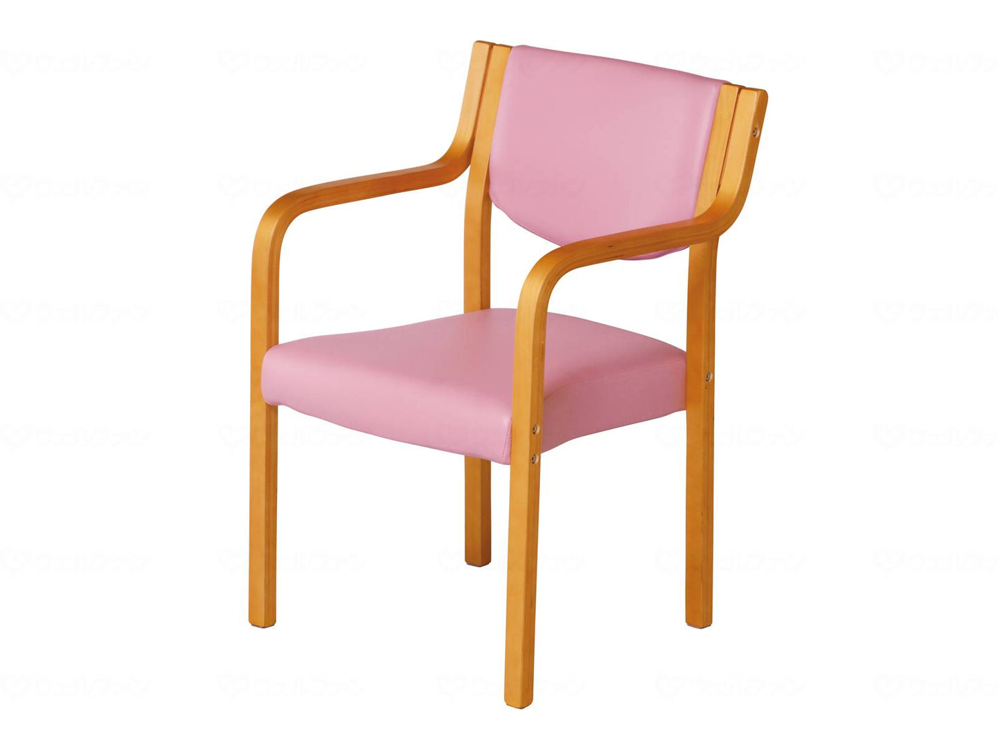 Hiroeki Wooden Chair Pink Natural Frame