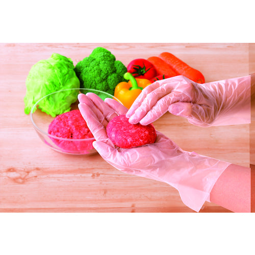 에스테이 패밀리 요리에 딱 장갑 큰 사이즈 반투명 100장입 ST76109 1 상자