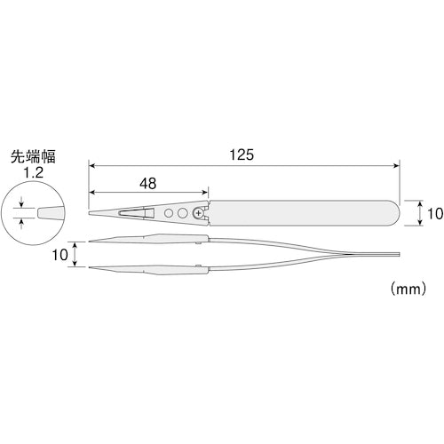 ＨＯＺＡＮ　透明チップピンセット　P-640-A　1 個