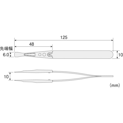 ＨＯＺＡＮ　透明チップピンセット　P-645-A　1 個