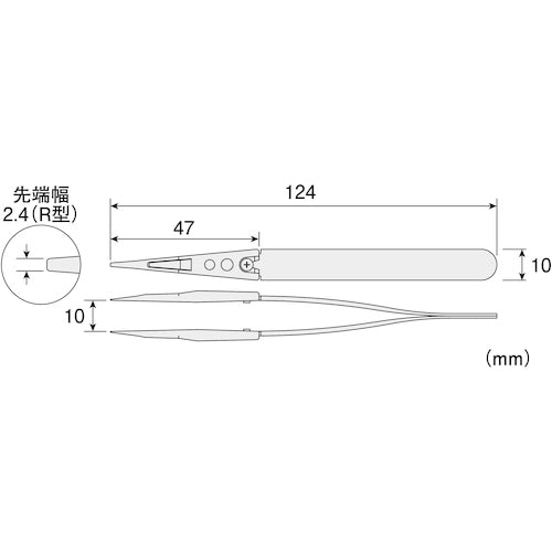 ＨＯＺＡＮ　透明チップピンセット　P-643-A　1 個