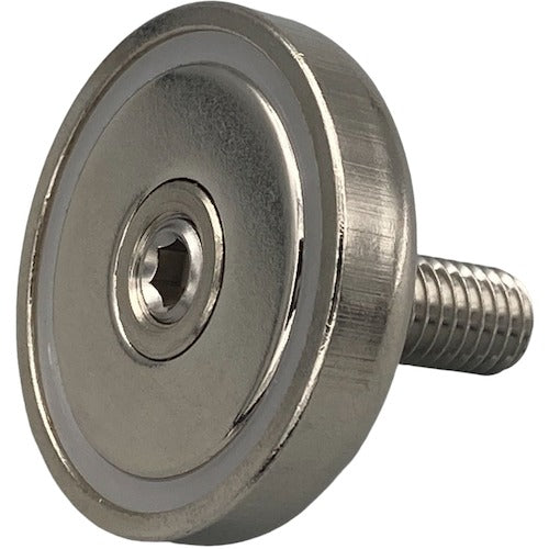 Lactem Magnet (Neodymium Cap Magnet) Round Male Thread with Non-Slip Rubber Φ25-15 NMYM25-15 1 pc