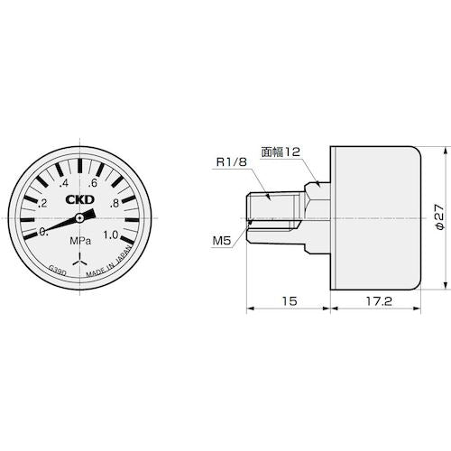 ＣＫＤ　超小型圧力計　G39D-6-P10　1 個