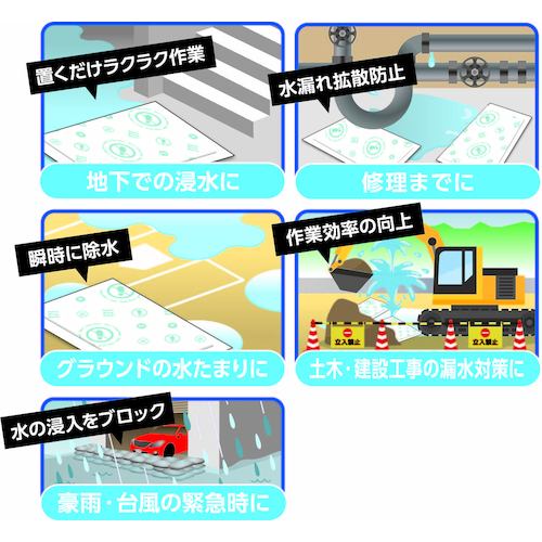 防災人　防災人　水たまり吸水シート　ＢＬＯＣＫ１５　BMS-003　1 袋