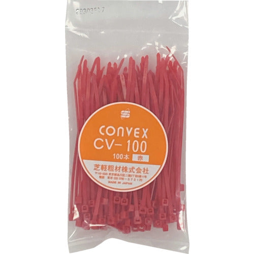 Convex Cable Ties Red CV-100RED 100pcs CV-100RED100P 1 bag