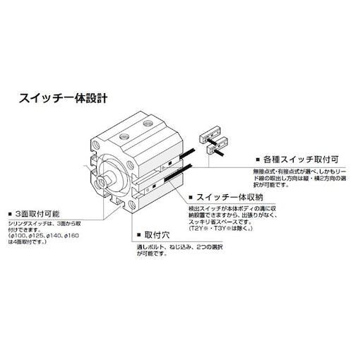 ＣＫＤ　エアシリンダ　スーパーコンパクトシリンダ　ストローク５０　Ｒｃ３／８　SSD-L-100-50　1 個