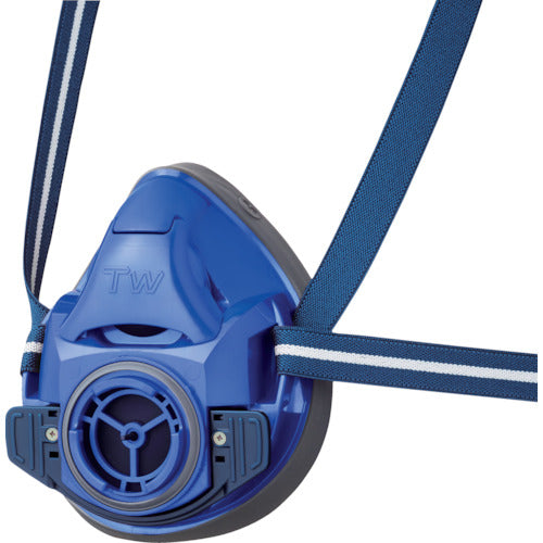 シゲマツ　防じん・防毒マスク　ＴＷ０１Ｃ　ブルー　Ｍ　TW01C-BL-M　1 個