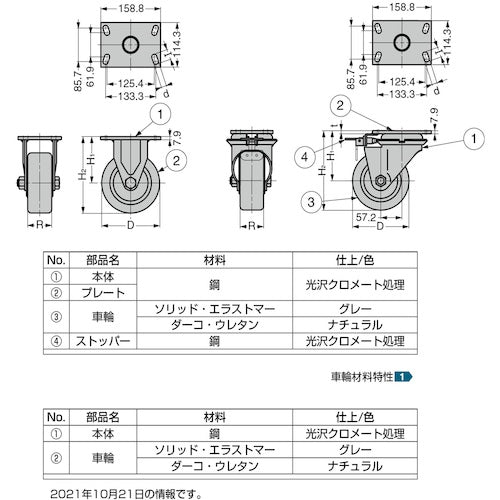 SUGATSUNE (200133368) SUG-8-806-PSE Heavy Duty Caster (Darco Caster) SUG-8-806-PSE 1 piece