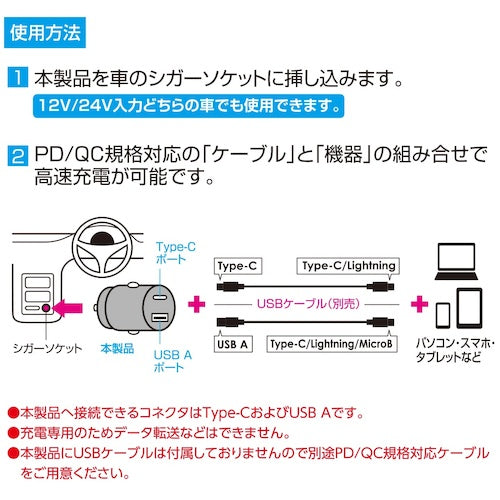나카바야시 USB 충전기 45 W PD 충전 대응 TypC1P+USBA1P 카차저 블랙 JYU-DCU03BK 1개